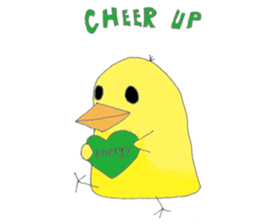 Handwritten Cute Bird Sticker sticker #15840999