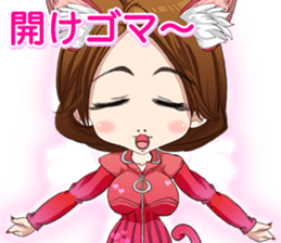 Harajuku cat ears leather suit girl ale sticker #15841030