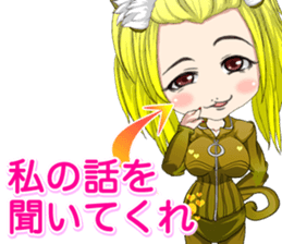 Harajuku cat ears leather suit girl ale sticker #15841037