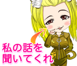 Harajuku cat ears leather suit girl ale sticker #15841037