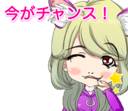 Harajuku cat ears leather suit girl ale sticker #15841051