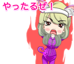 Harajuku cat ears leather suit girl ale sticker #15841059