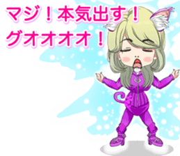 Harajuku cat ears leather suit girl ale sticker #15841063