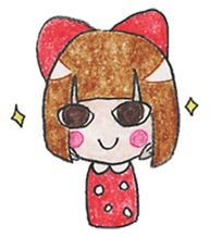 Limbless wooden doll "Kokeshi-chan" sticker #15841068