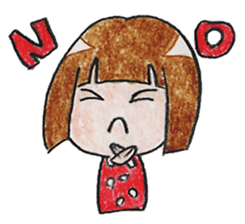 Limbless wooden doll "Kokeshi-chan" sticker #15841071