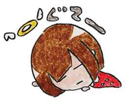 Limbless wooden doll "Kokeshi-chan" sticker #15841075