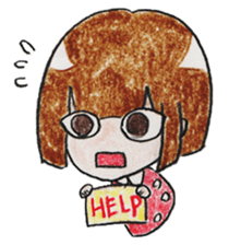 Limbless wooden doll "Kokeshi-chan" sticker #15841078