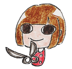 Limbless wooden doll "Kokeshi-chan" sticker #15841080