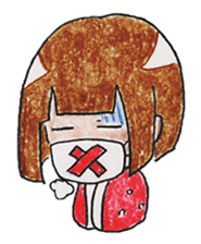 Limbless wooden doll "Kokeshi-chan" sticker #15841082