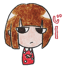 Limbless wooden doll "Kokeshi-chan" sticker #15841093