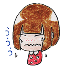 Limbless wooden doll "Kokeshi-chan" sticker #15841103