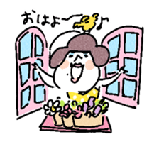 a woman with a blue eye shadow sticker #15842482