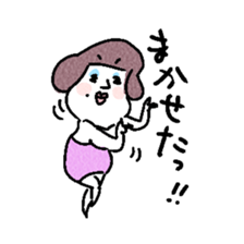 a woman with a blue eye shadow sticker #15842486