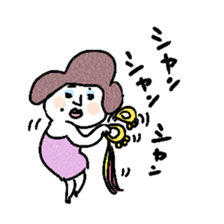 a woman with a blue eye shadow sticker #15842490