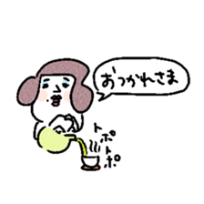 a woman with a blue eye shadow sticker #15842506