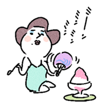 a woman with a blue eye shadow sticker #15842508