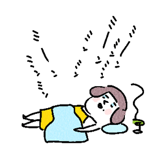 a woman with a blue eye shadow sticker #15842512