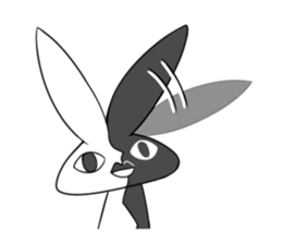 Black White Bunny sticker #15842986