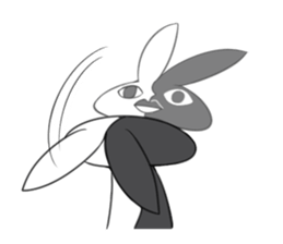 Black White Bunny sticker #15842987