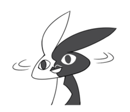 Black White Bunny sticker #15842988