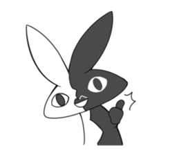 Black White Bunny sticker #15842989