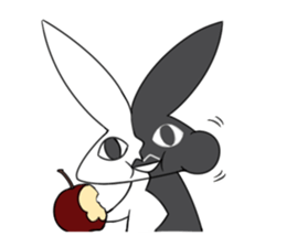 Black White Bunny sticker #15842990