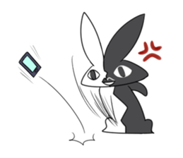 Black White Bunny sticker #15842991