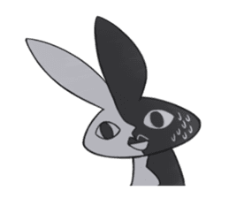 Black White Bunny sticker #15842992