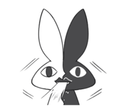 Black White Bunny sticker #15842993