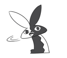 Black White Bunny sticker #15842995
