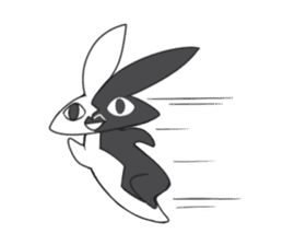 Black White Bunny sticker #15842996