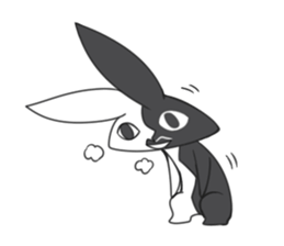 Black White Bunny sticker #15842997