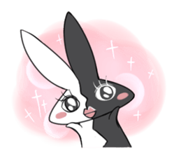 Black White Bunny sticker #15842998