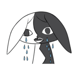 Black White Bunny sticker #15842999