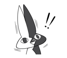 Black White Bunny sticker #15843000
