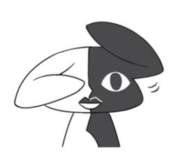 Black White Bunny sticker #15843003