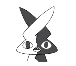 Black White Bunny sticker #15843005