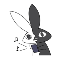 Black White Bunny sticker #15843006