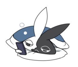 Black White Bunny sticker #15843009