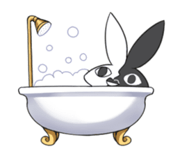 Black White Bunny sticker #15843011