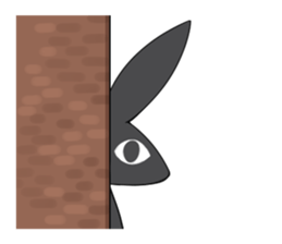 Black White Bunny sticker #15843013