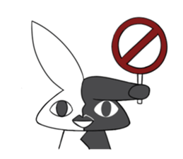 Black White Bunny sticker #15843016