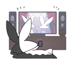 Black White Bunny sticker #15843017