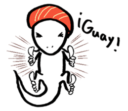 White lizard with SUSHI sticker #15846397