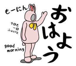 Rabbit costume human being sticker #15846530