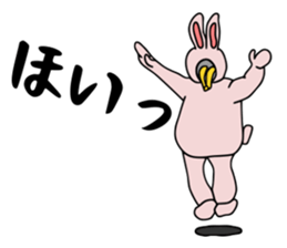 Rabbit costume human being sticker #15846552