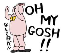 Rabbit costume human being sticker #15846556