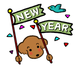 dog and little bird sticker #15846862