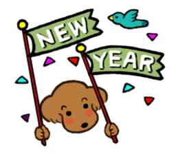 dog and little bird sticker #15846862