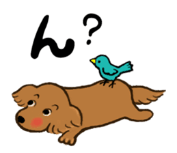 dog and little bird sticker #15846871